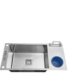 Fossa 37"x18"x10" Inch Single Bowl With Dustbin Stainless Steel Handmade Kitchen Sink Matte Finish Fossa Home